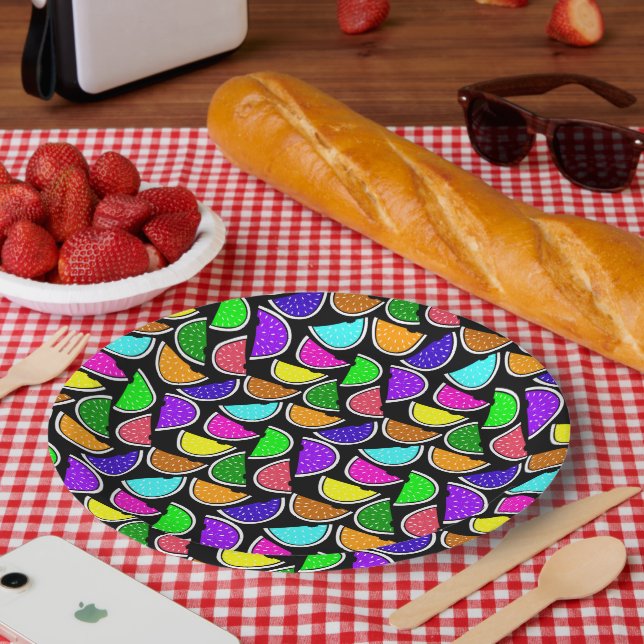Cute colourful watermelon pattern paper plate (Picnic)