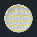 Cute Colourful Waves Emoji  Kawaii Clouds Paper Plate<br><div class="desc">Add a cute and colourful accent to your gifts with this kawaii emoji clouds paper plates. It features kawaii clouds with colourful waves pattern. This cloud pattern paper plates will be perfect for baby showers and birthdays.</div>