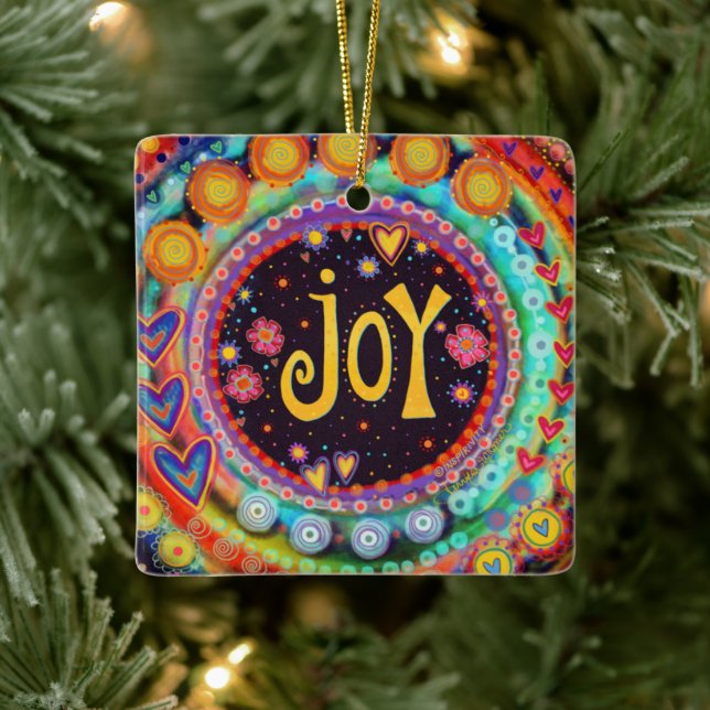 Cute Colourful Whimsical Joy Fun Inspirivity Ceramic Ornament (Tree)