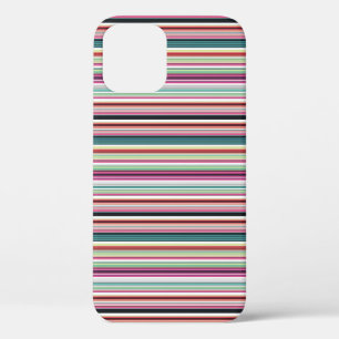 Cute colourful white stripes iPhone 12 pro case