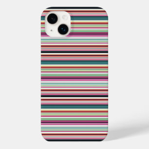 Cute colourful white stripes Case-Mate iPhone 14 plus case