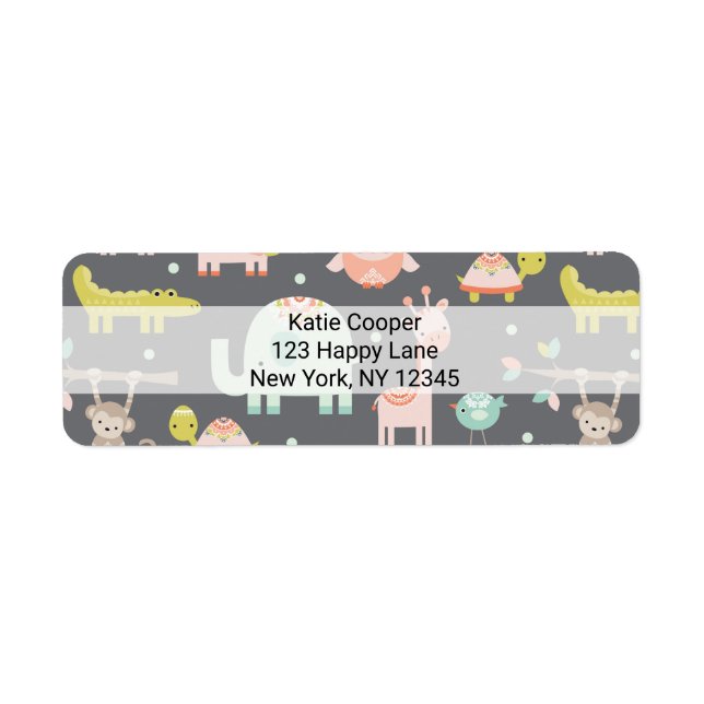 Cute Colourful Wild Animals Cartoon Illustration (Front)