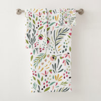 Cute Colourful Wild F lowers & Leafs Pattern