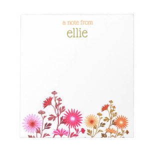 Cute Colourful Wildflower Floral Notepad