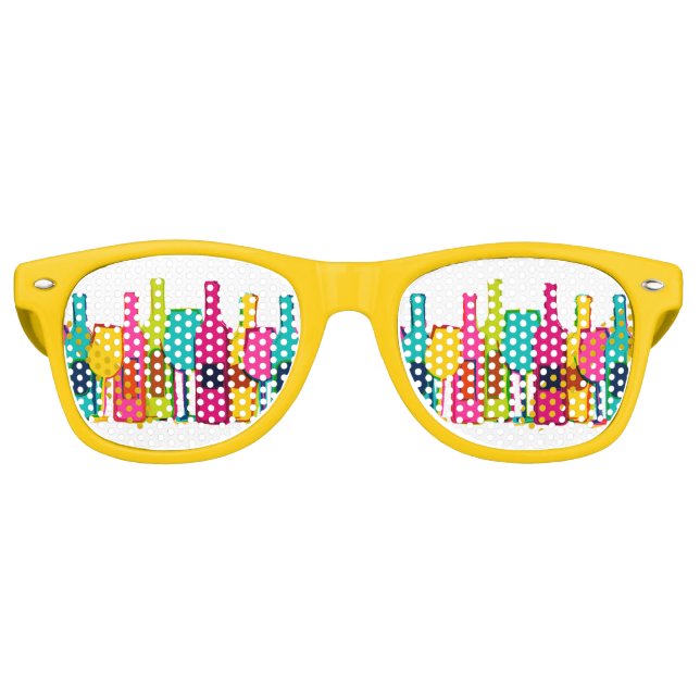 Cute colourful wine bottles pattern case for iPad  Retro Sunglasses (Front)