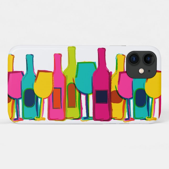 Cute colourful wine bottles pattern Case-Mate iPhone case (Back (Horizontal))
