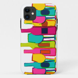 Cute colourful wine bottles pattern Case-Mate iPhone case