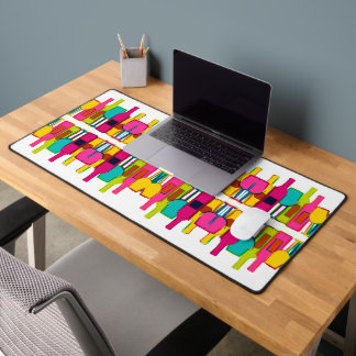 Cute colourful wine bottles pattern desk mat
