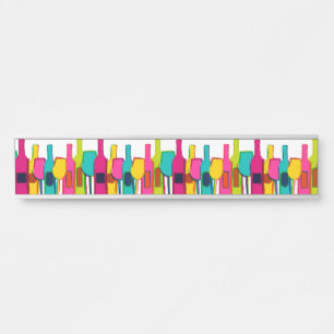 Cute colourful wine bottles pattern door sign