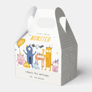 Cute Colourful Yellow Party Monsters Kids Birthday Favour Box