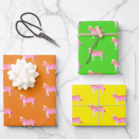Cute Colourful Zebras Animal Print Bold Lime Pink