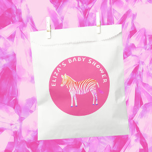 Cute Colourful Zebras Custom Baby Shower Favour Bags