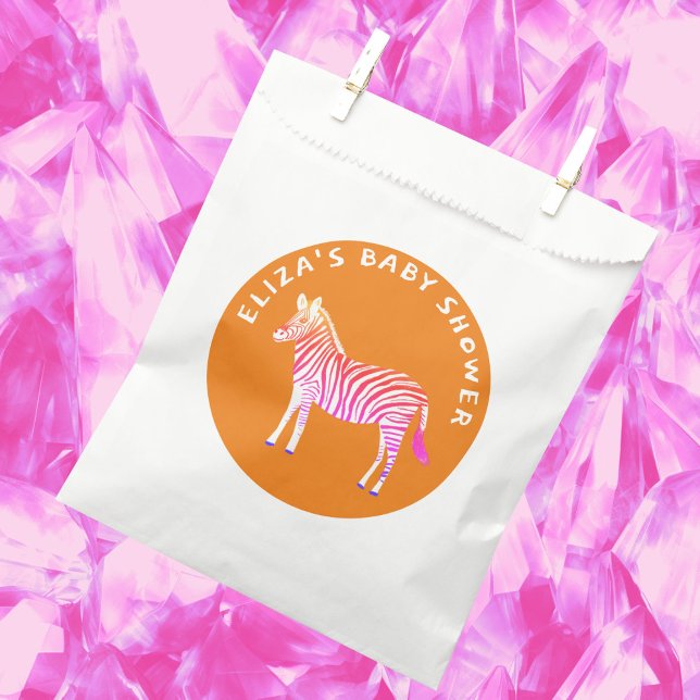 Cute Colourful Zebras Custom Baby Shower  Favour Bags (Cute Colorful Zebras Custom Baby Shower Favor Bag
)