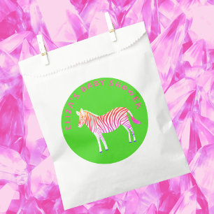 Cute Colourful Zebras Custom Baby Shower  Favour Bags