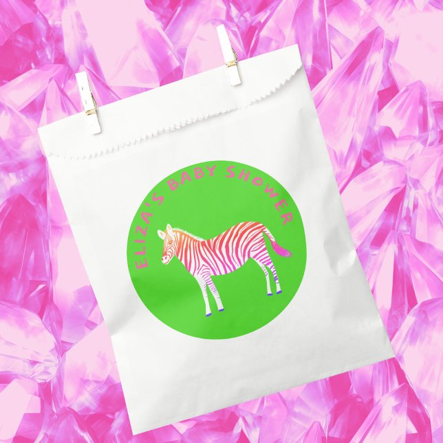 Cute Colourful Zebras Custom Baby Shower  Favour Bags (Cute Colorful Zebras Custom Baby Shower Favor Bag
)