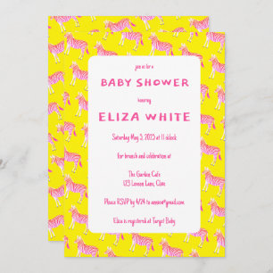 Cute Colourful Zebras Custom Baby Shower  Invitation
