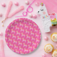 Cute Colourful Zebras Pink Baby Shower 
