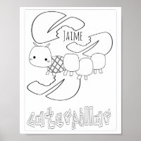 Cute Colouring Bugs Caterpillar Name