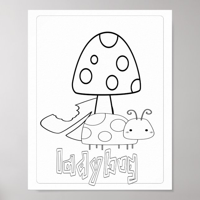 Cute Colouring Bugs Lady Bug Poster (Front)