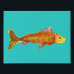 Cute comet goldfish pop art illustration faux canvas print<br><div class="desc">From an original art illustration by Zoe Tuong of cute comet pet goldfish in orange and yellow swimming in a tank or pond.  Aquatic animal theme for pet goldfish lovers and fish and aquarium hobby lovers everywhere.</div>