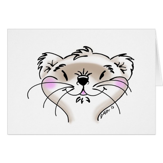 Cute Comic Ferret Face (Front Horizontal)