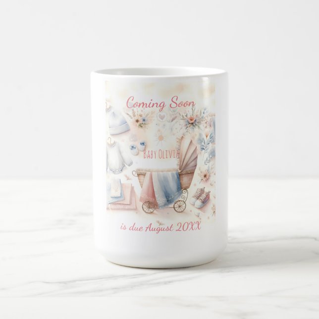 Cute coming soon announcement Invitation Coffee Mug (Center)