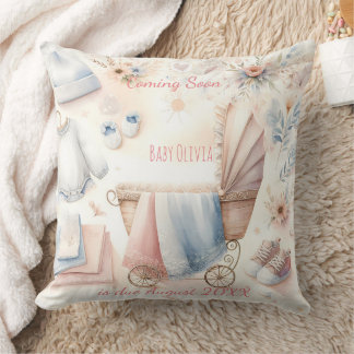 Cute coming soon announcement Invitation Cushion