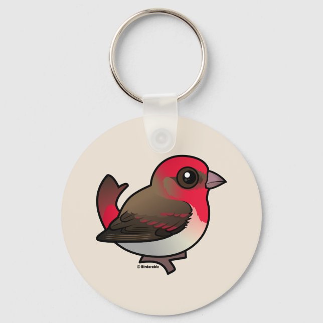 Cute Common Rosefinch Key Ring (Front)