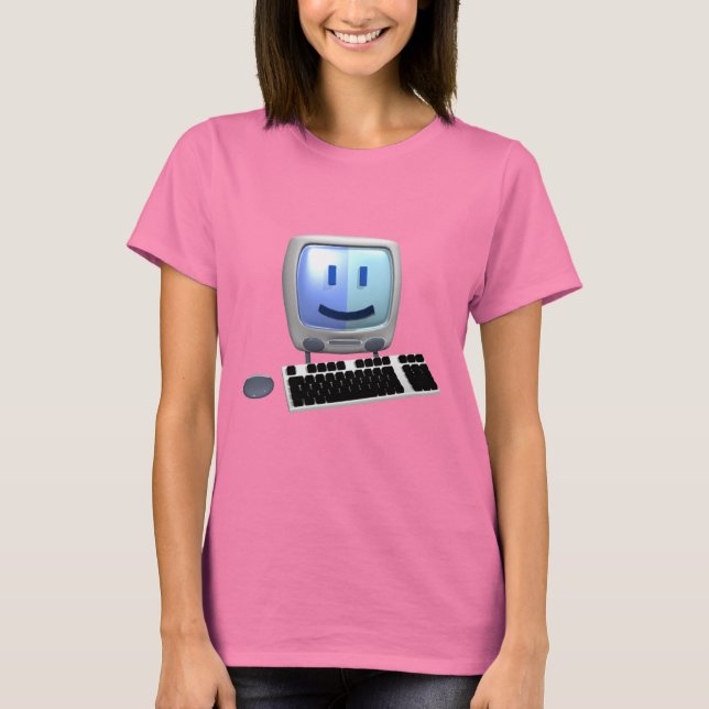 Cute computer face. T-Shirt (Front)