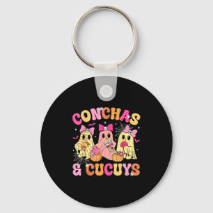 Cute Conchas And Cucuys Ghost Funny Mexican Hallow Key Ring