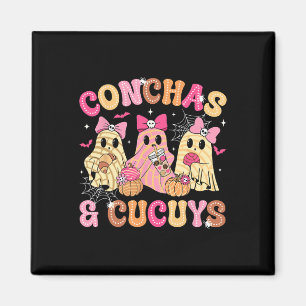 Cute Conchas And Cucuys Ghost Funny Mexican Hallow Magnet