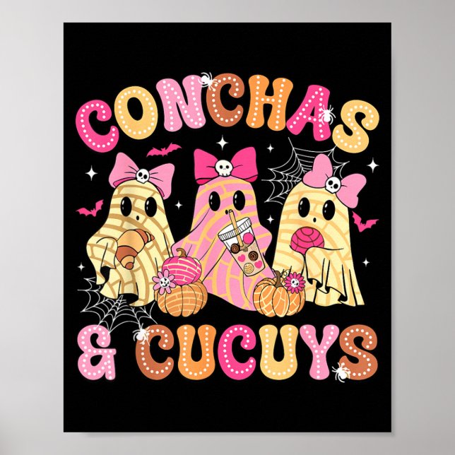 Cute Conchas and Cucuys Ghost Funny Mexican Poster (Front)