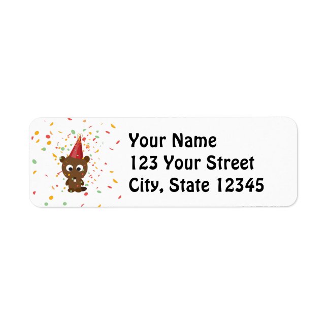 Cute Confetti Party Beaver (Front)
