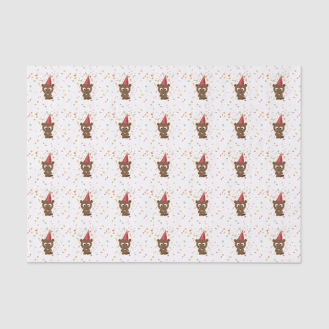 Cute Confetti Party Beaver Tissue Paper (Front)