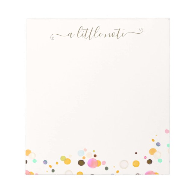 Cute Confetti Signature Script   Note Card (Front)