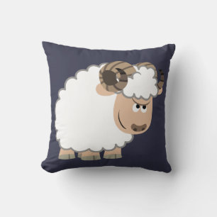 Cute Confident Cartoon Ram Cushion