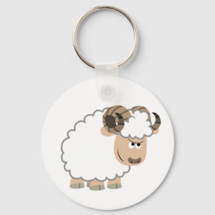 Cute Confident Cartoon Ram Keychain
