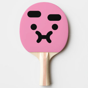 Cute Confused Pouty Face Light Pink Ping Pong Paddle