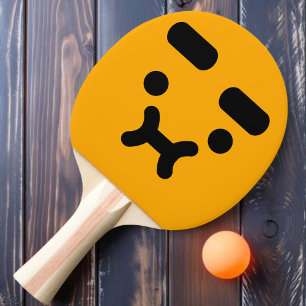 Cute Confused Pouty Face Orange Ping Pong Paddle