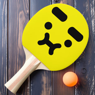 Cute Confused Pouty Face Yellow Ping Pong Paddle