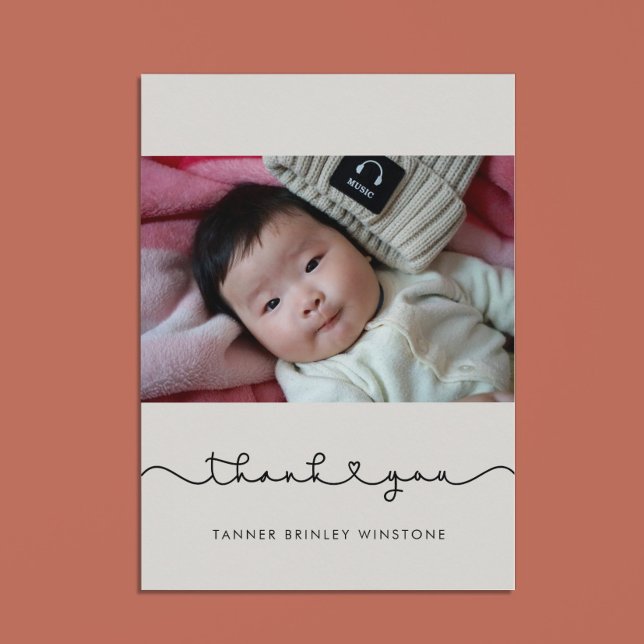 Cute connecting heart Baby shower thank you card (Creator Uploaded)