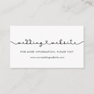 Cute connecting heart font wedding website card