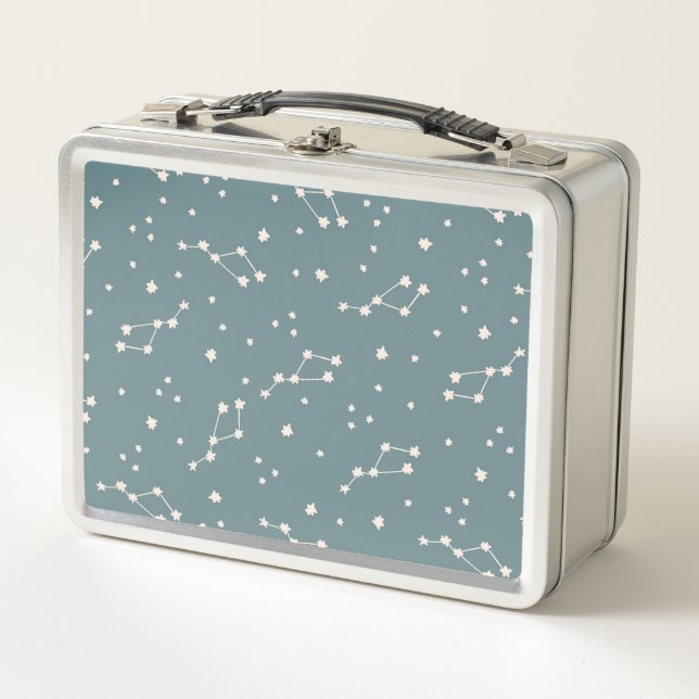 Cute Constellation Sky Pattern Metal Lunch Box (Front)