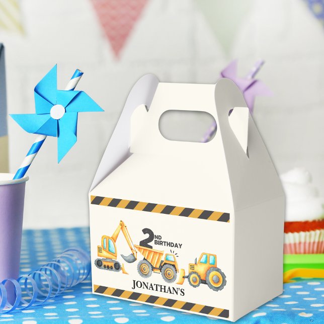 Cute Construction Birthday Party 2nd Years Favour Box (Creator Uploaded)