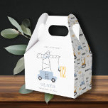 Cute Construction Crane Kids Any Age Birthday Favour Box<br><div class="desc">If you need any further customisation please feel free to message me on yellowfebstudio@gmail.com.</div>