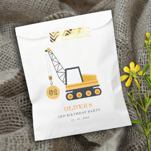 Cute Construction Crane Vehicle Any Age Birthday Favour Bags