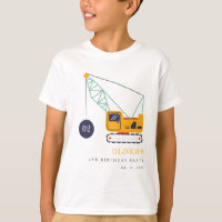 Cute Construction Crane Vehicle Any Age Birthday