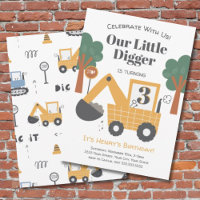 Cute Construction Dump Truck Third Birthday Party