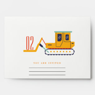 Cute Construction Fork Lift Any Age Birthday Envelope