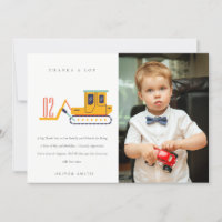 Cute Construction Fork Lift Photo Any Age Birthday